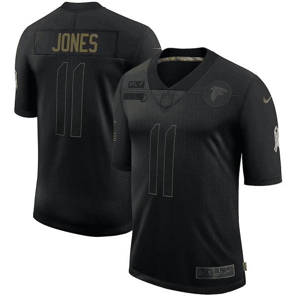 Men's Atlanta Falcons #11 Julio Jones Black NFL 2020 Salute To Service Limited Stitched Jersey